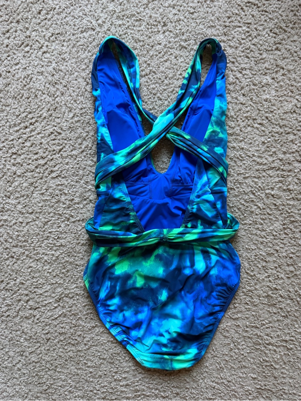 Mimi Flamingo Saltwater Wren Tie Dye One Piece Swimsuit 8 Cross Back Halter - Picture 7 of 10